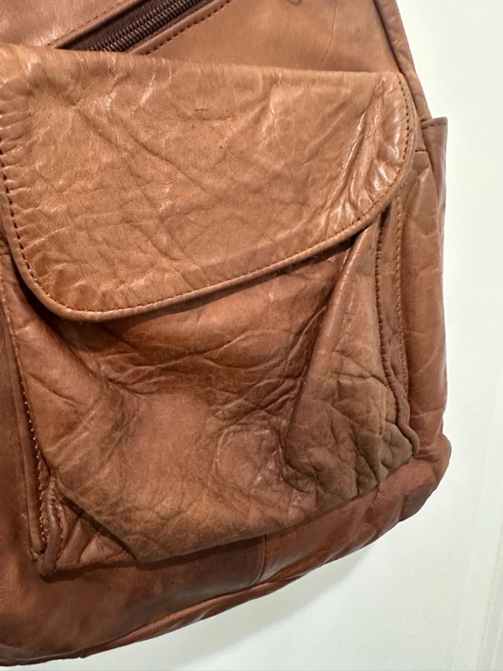 Brown Genuine Leather Unisex Sling Bag